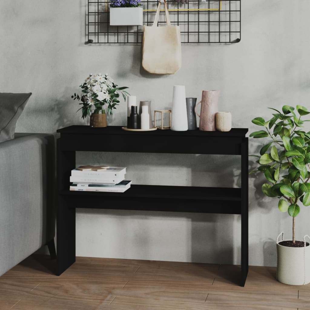 Berkfield Console Table Black 102x30x80 cm Engineered Wood