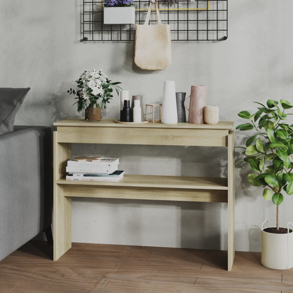 Berkfield Console Table Sonoma Oak 102x30x80 cm Engineered Wood