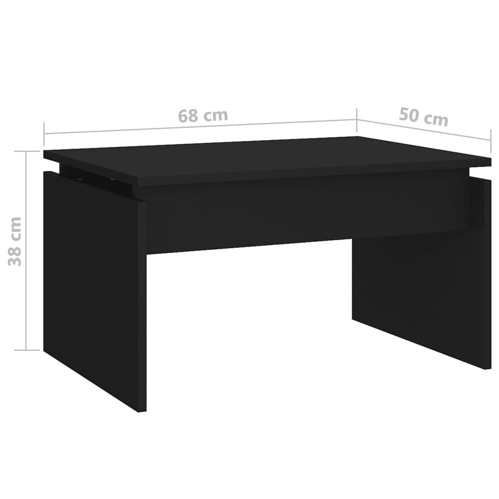 Berkfield Coffee Table Black 68x50x38 cm Engineered Wood