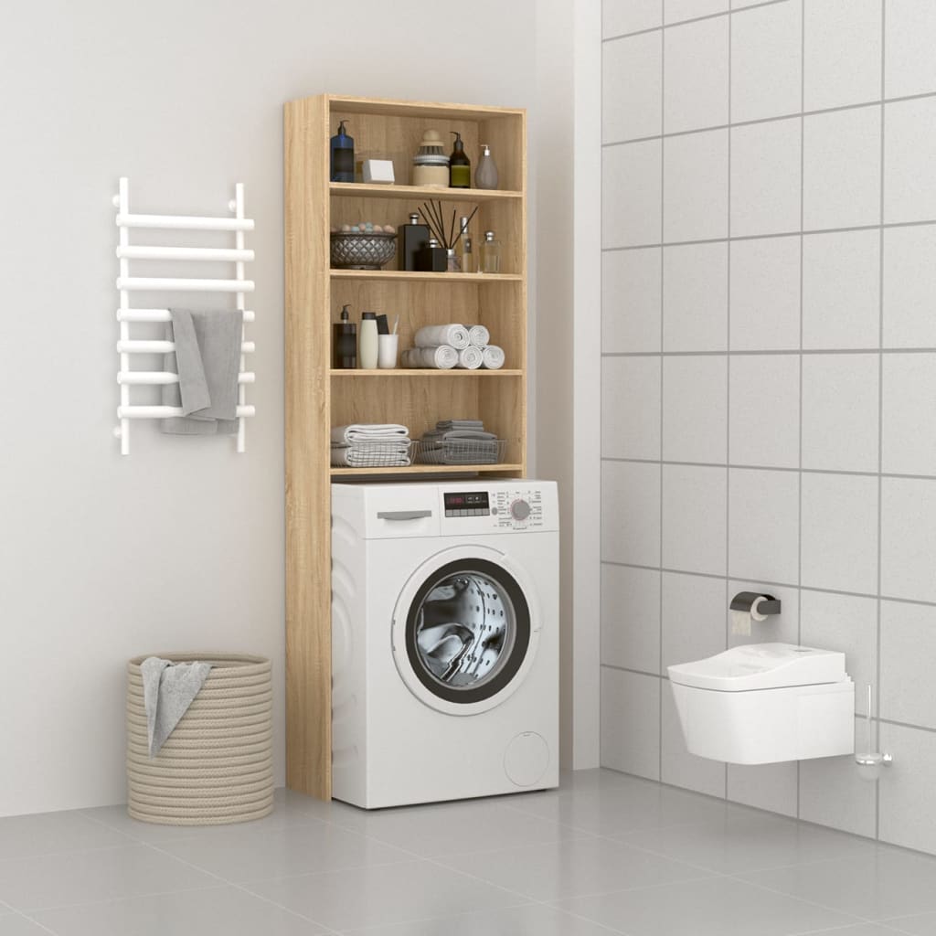 Berkfield Washing Machine Cabinet Sonoma Oak 64x24x190 cm