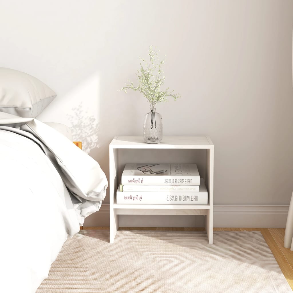 Berkfield Bedside Cabinets 2 pcs White 40x30.5x40 cm Solid Pinewood