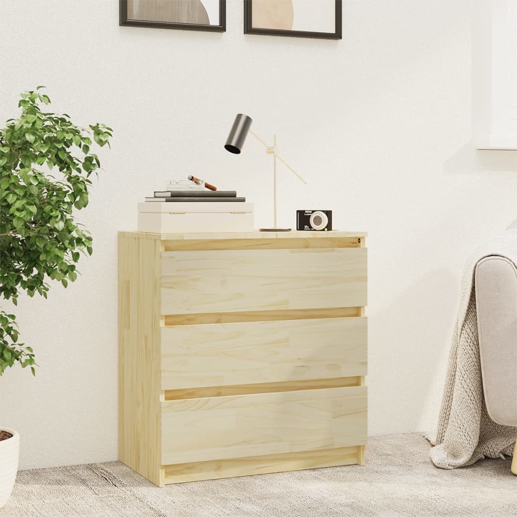Berkfield Bedside Cabinet 60x36x64 cm Solid Pinewood