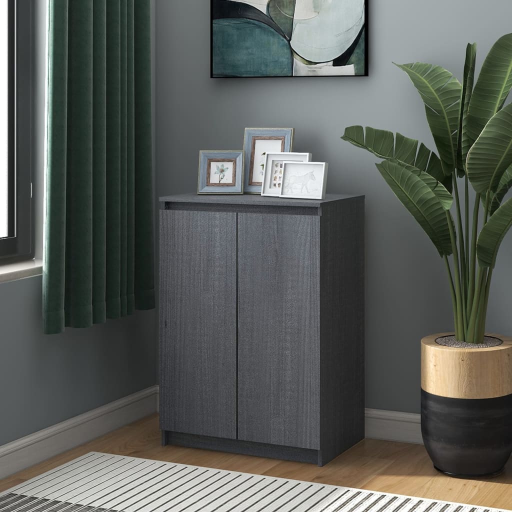 Berkfield Sideboard Grey 60x36x84 cm Solid Pinewood
