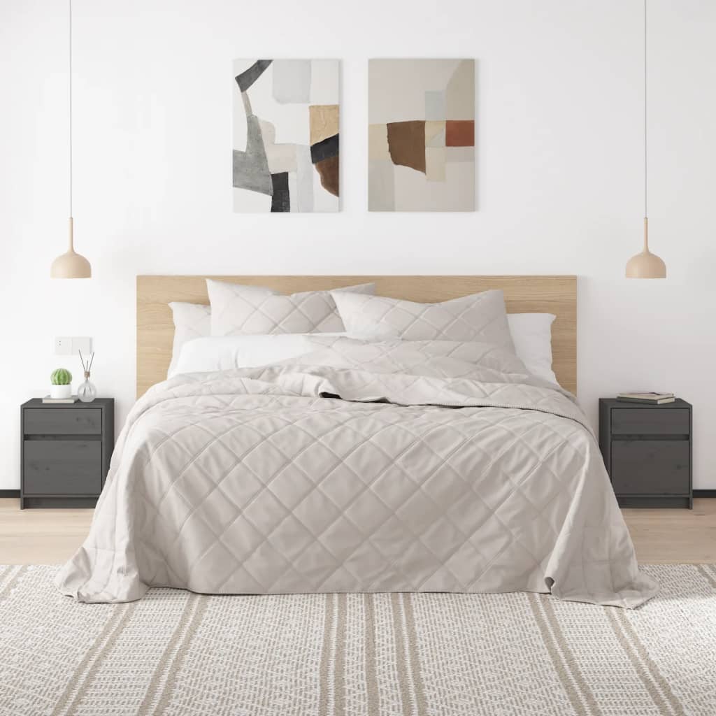 Berkfield Bedside Cabinet Grey 40x31x50 cm Solid Pinewood