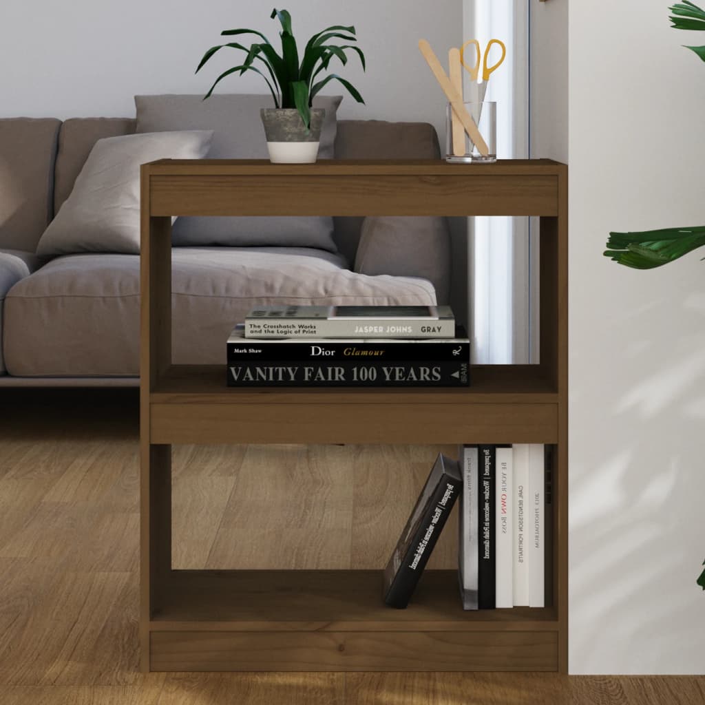 Berkfield Book Cabinet/Room Divider Honey Brown 60x30x71.5 cm Wood Pine