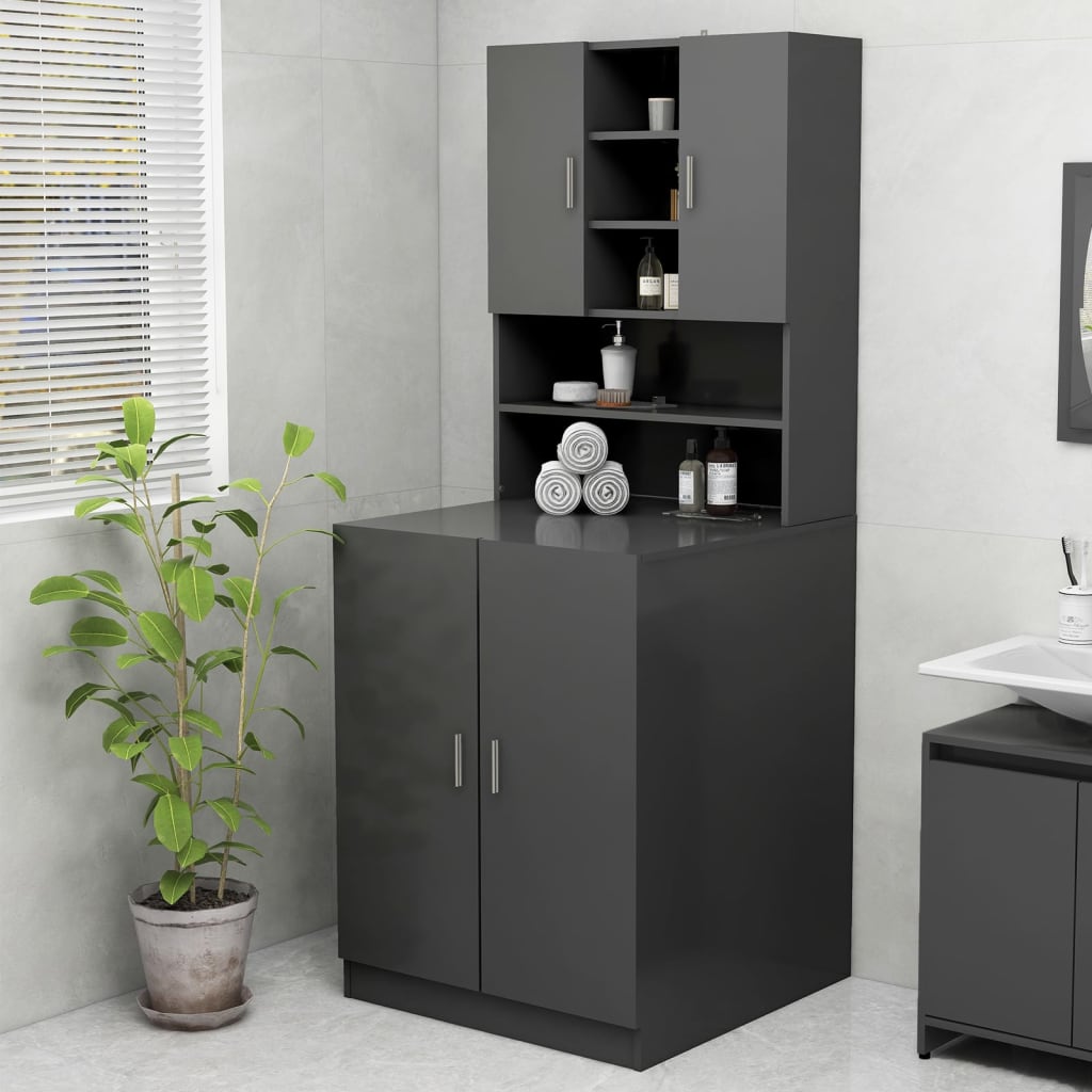 Berkfield Washing Machine Cabinet Grey 70.5x25.5x90 cm