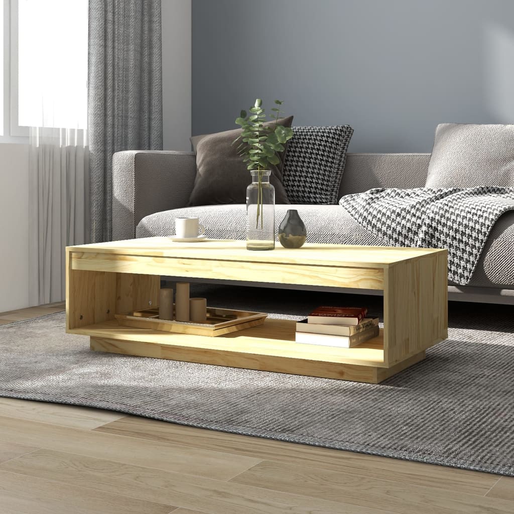 Berkfield Coffee Table 110x50x33.5 cm Solid Pinewood