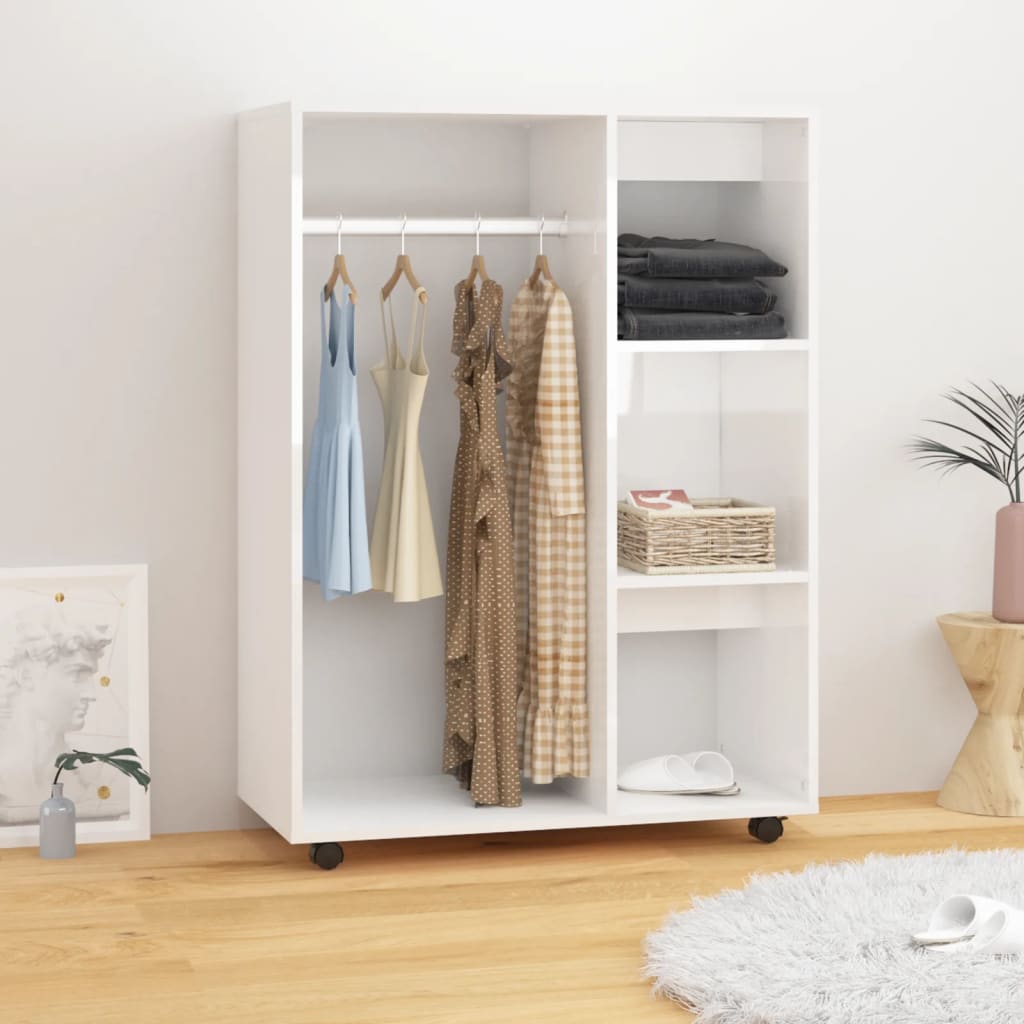 Berkfield Wardrobe High Gloss White 80x40x110 cm Engineered Wood