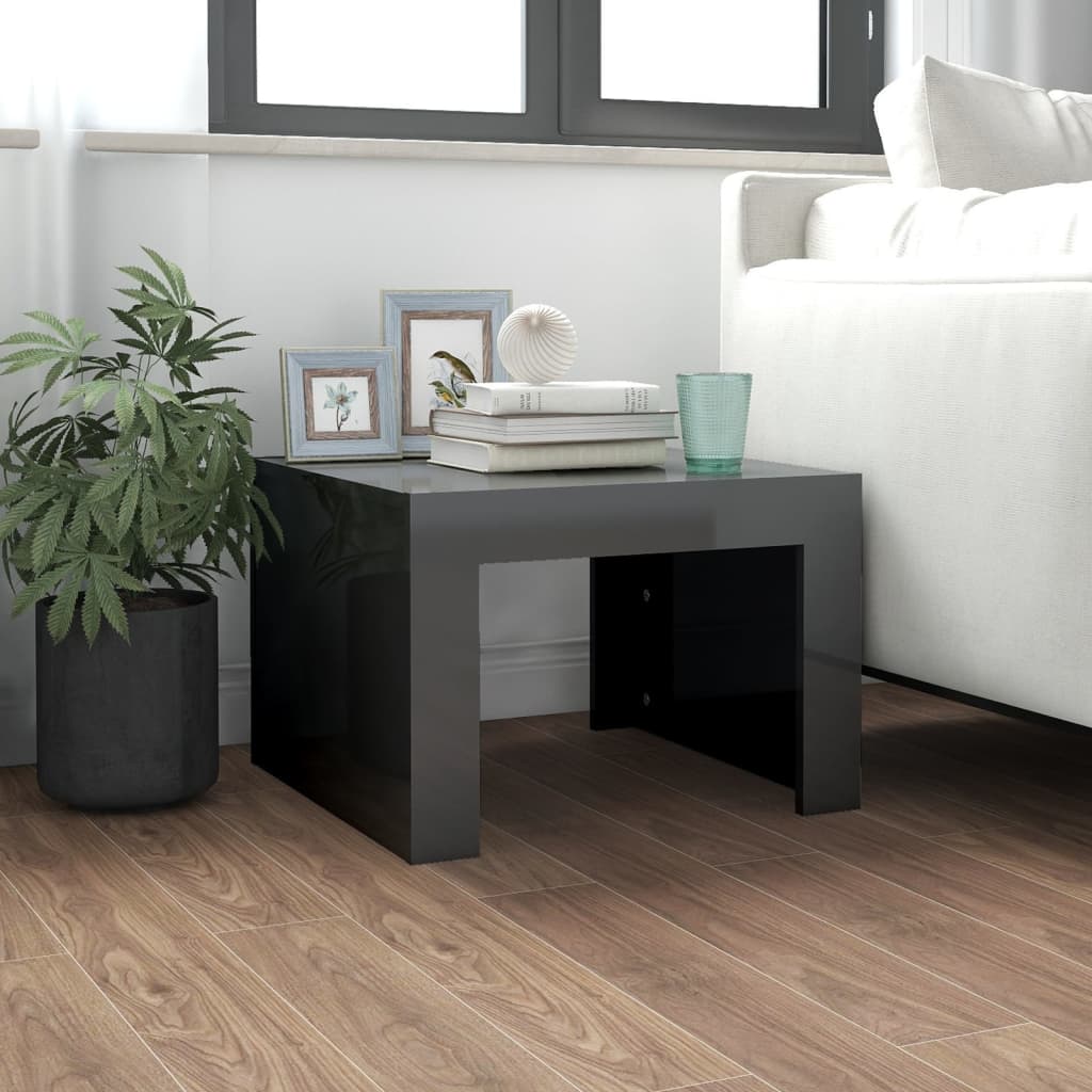 Berkfield Coffee Table High Gloss Grey 50x50x35 cm Engineered Wood
