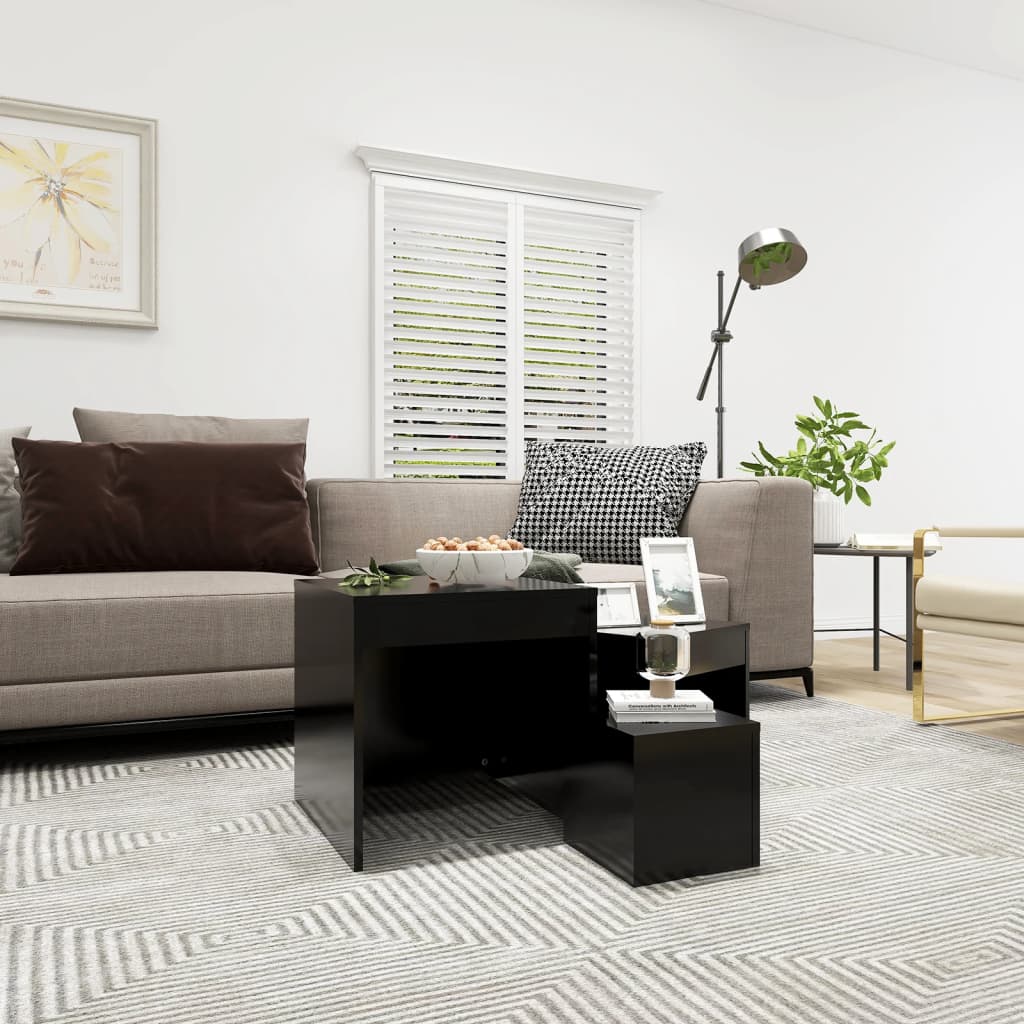 Berkfield Nesting Tables 3 pcs Black Engineered Wood