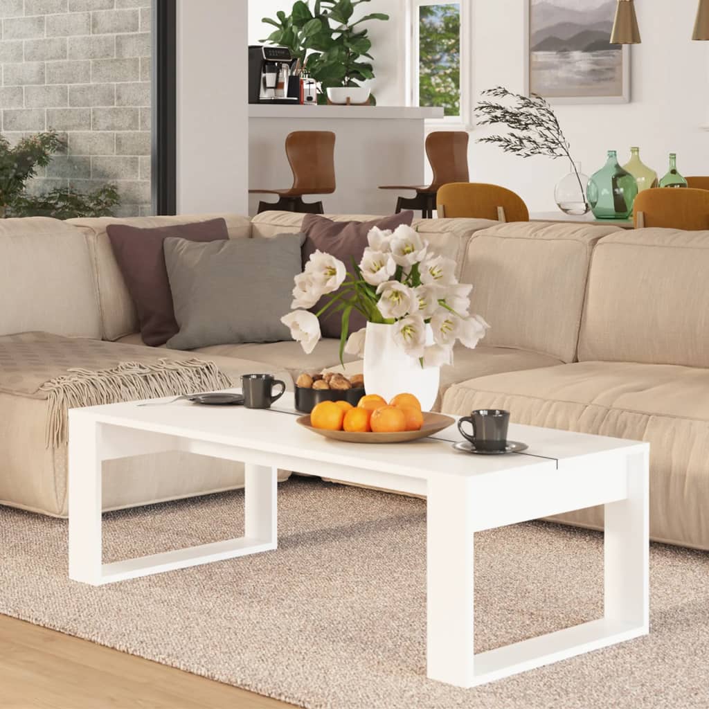 Berkfield Coffee Table White 110x50x35 cm Engineered Wood