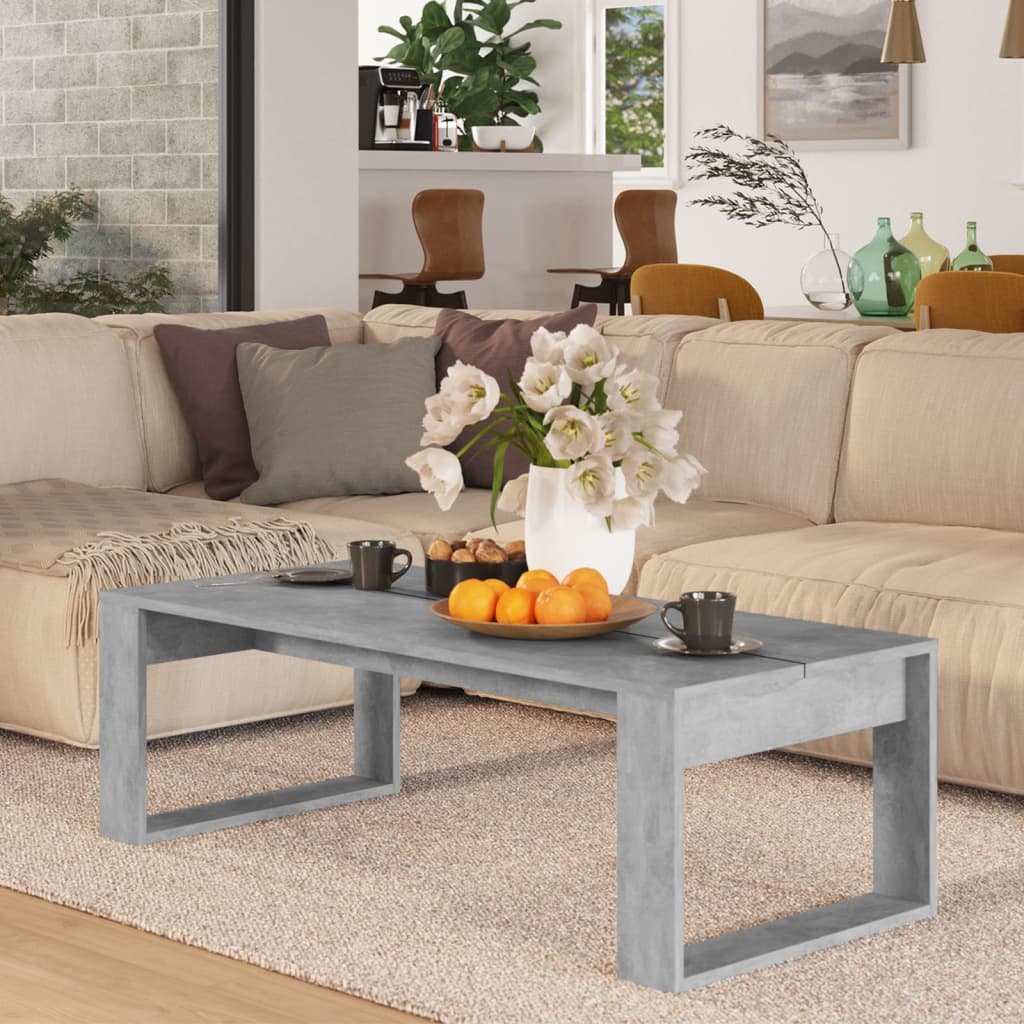 Berkfield Coffee Table Concrete Grey 110x50x35 cm Engineered Wood