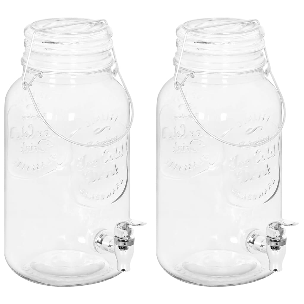 Berkfield Beverage Dispensers 2 pcs 3800 ml Glass
