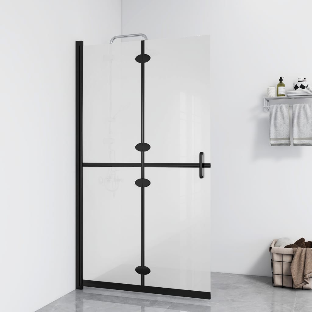 Berkfield Foldable Walk-in Shower Wall Frosted ESG Glass 80x190 cm