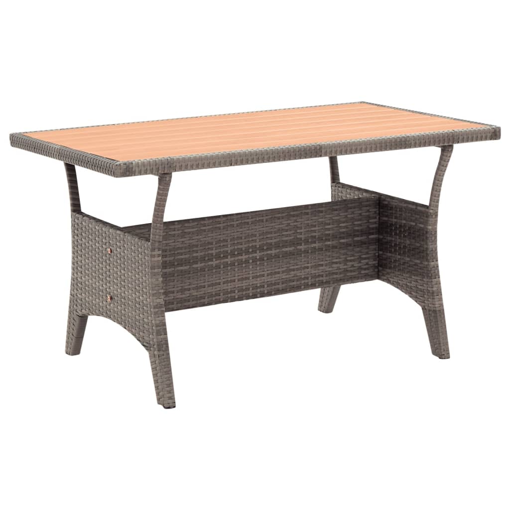 Berkfield Garden Table Grey 120x70x66 cm Poly Rattan