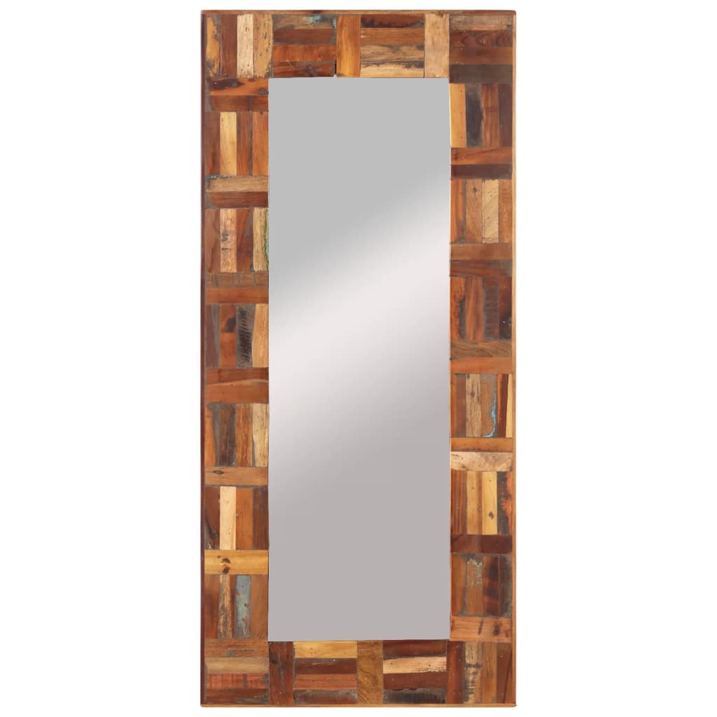 Berkfield Wall Mirror Solid Wood Reclaimed 50x110 cm