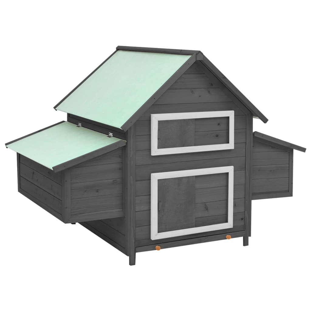 Berkfield Chicken Coop Grey and White 152x96x110 cm Solid Firwood