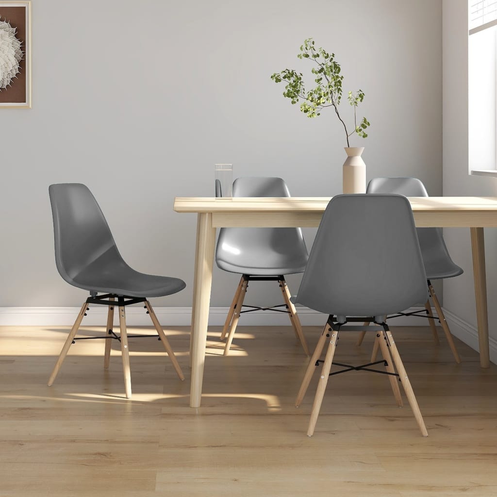 Berkfield Dining Chairs 4 pcs Grey PP