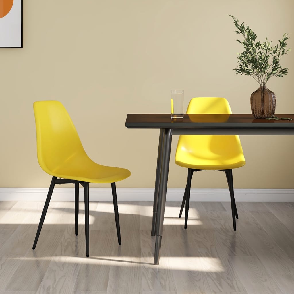 Berkfield Dining Chairs 2 pcs Yellow PP