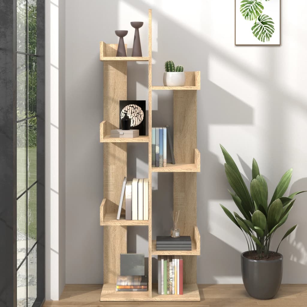 Berkfield Book Cabinet Sonoma Oak 48x25.5x140 cm Engineered Wood