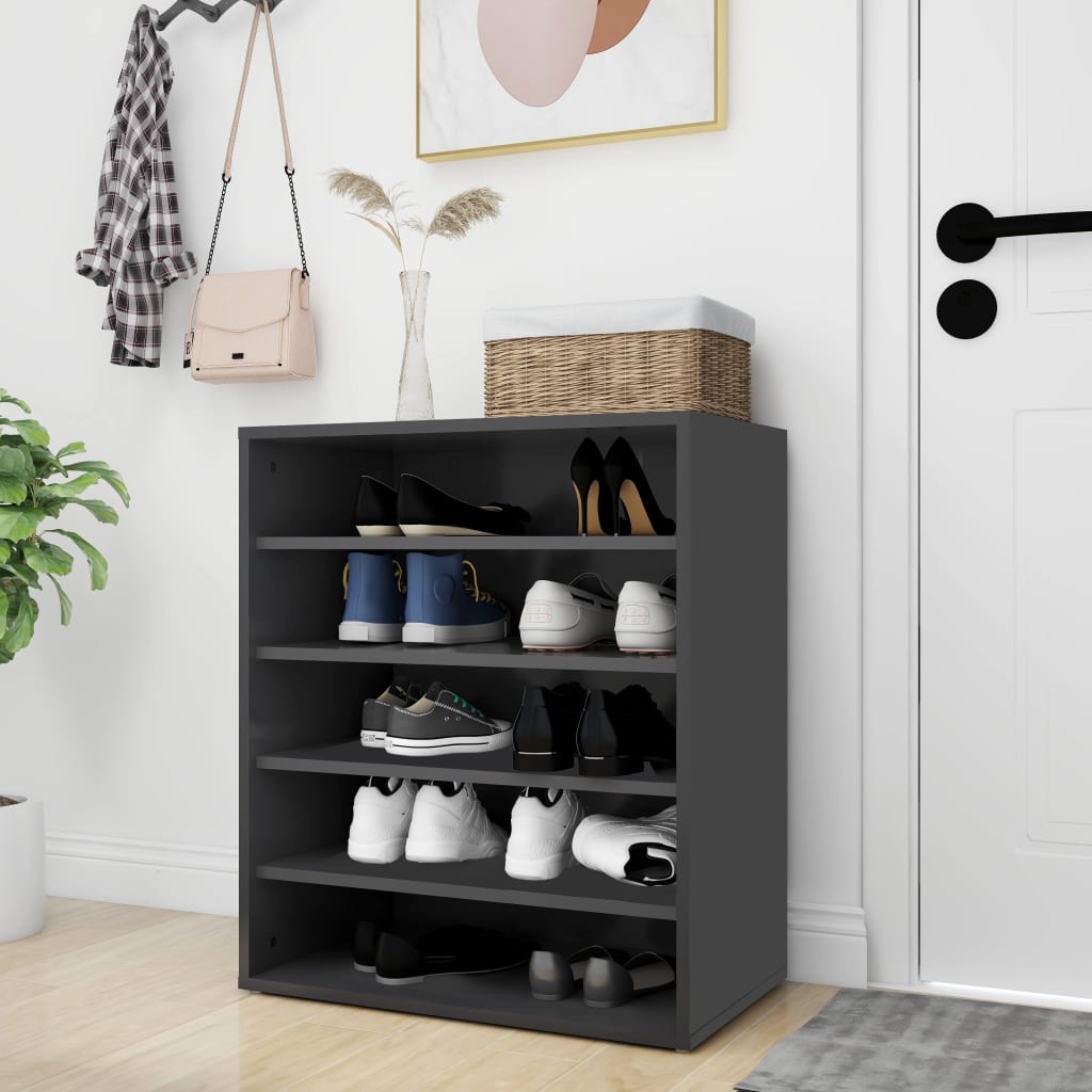 Berkfield Shoe Cabinet Grey 60x35x70 cm Engineered Wood