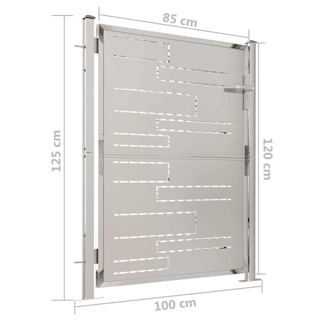 Berkfield Garden Gate 100x125 cm Stainless Steel