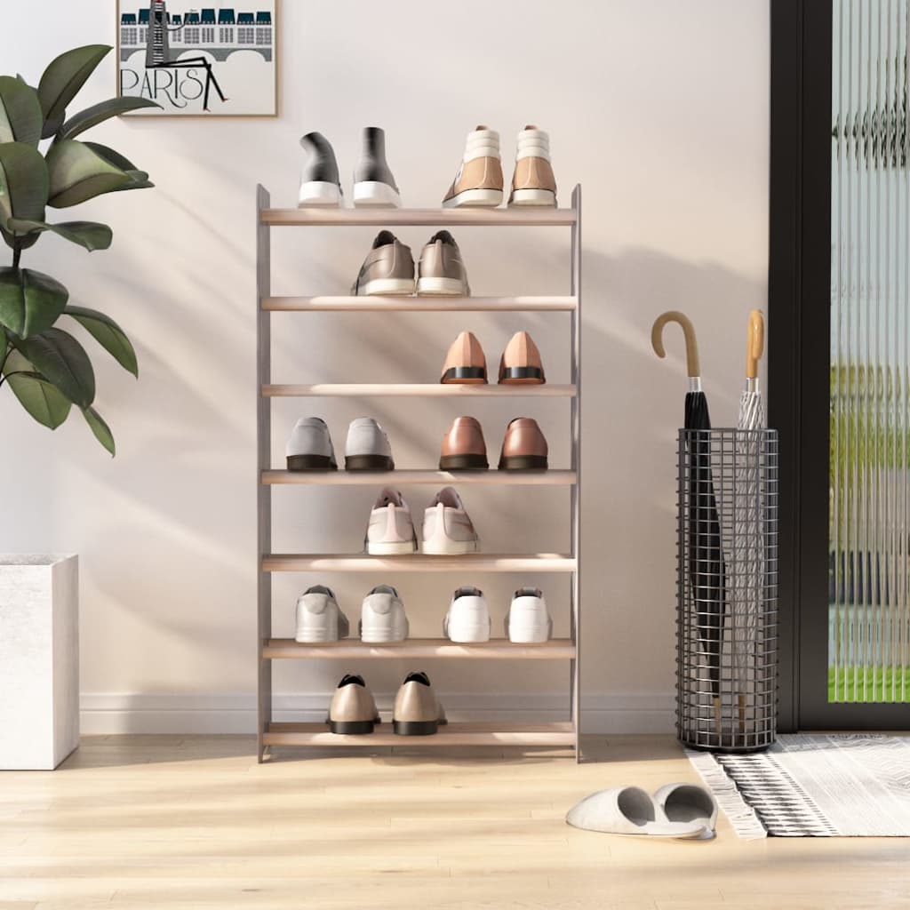 Berkfield Shoe Rack Grey 65x24x117 cm Engineered Wood