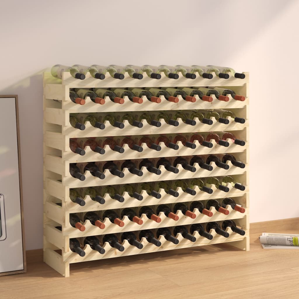 Berkfield Wine Rack 101x29x68 cm Solid Wood Pine