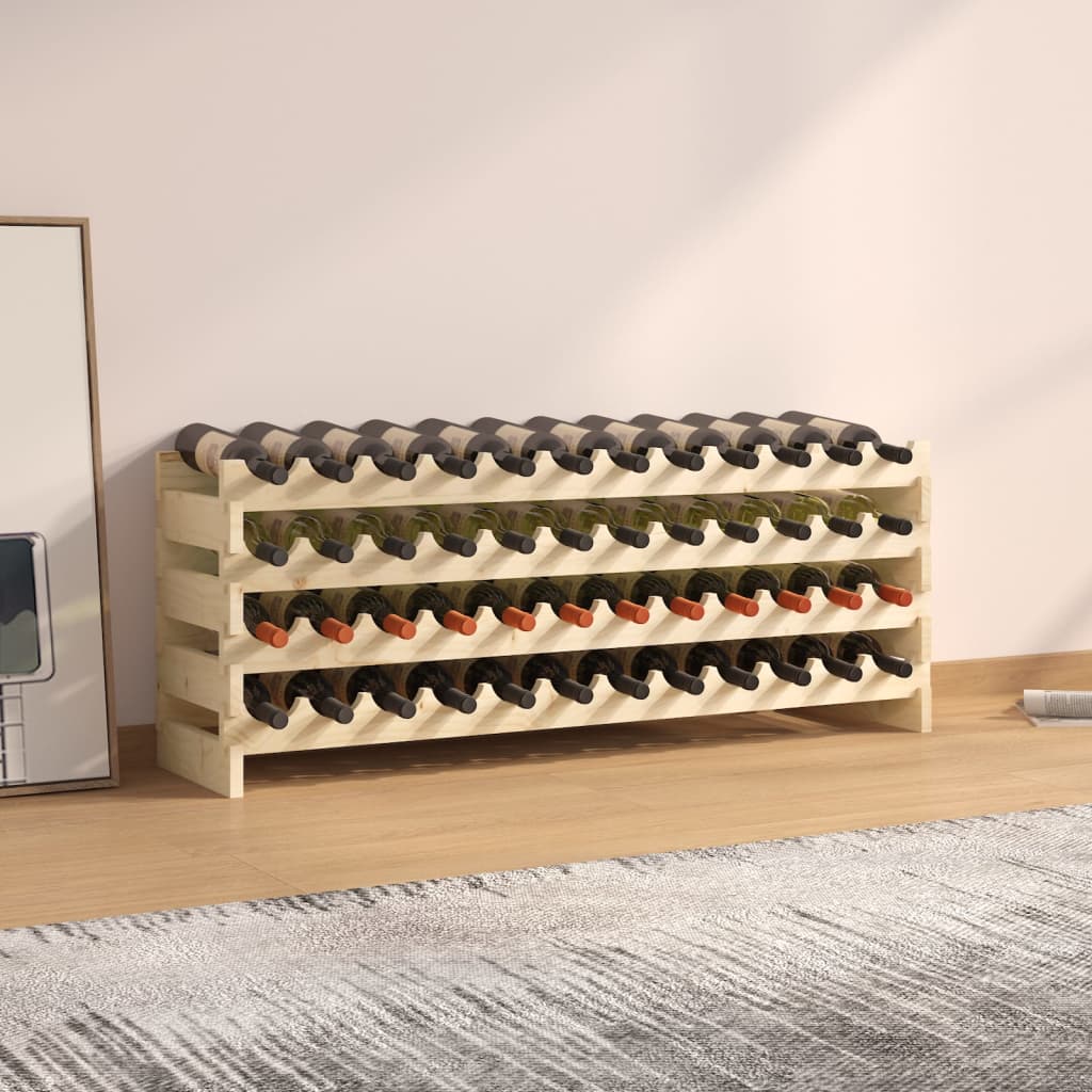 Berkfield Wine Rack 119x29x46 cm Solid Wood Pine