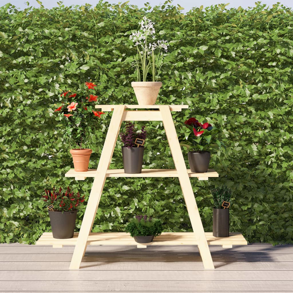 Berkfield Flower Rack 101x23x79 cm Solid Wood Pine