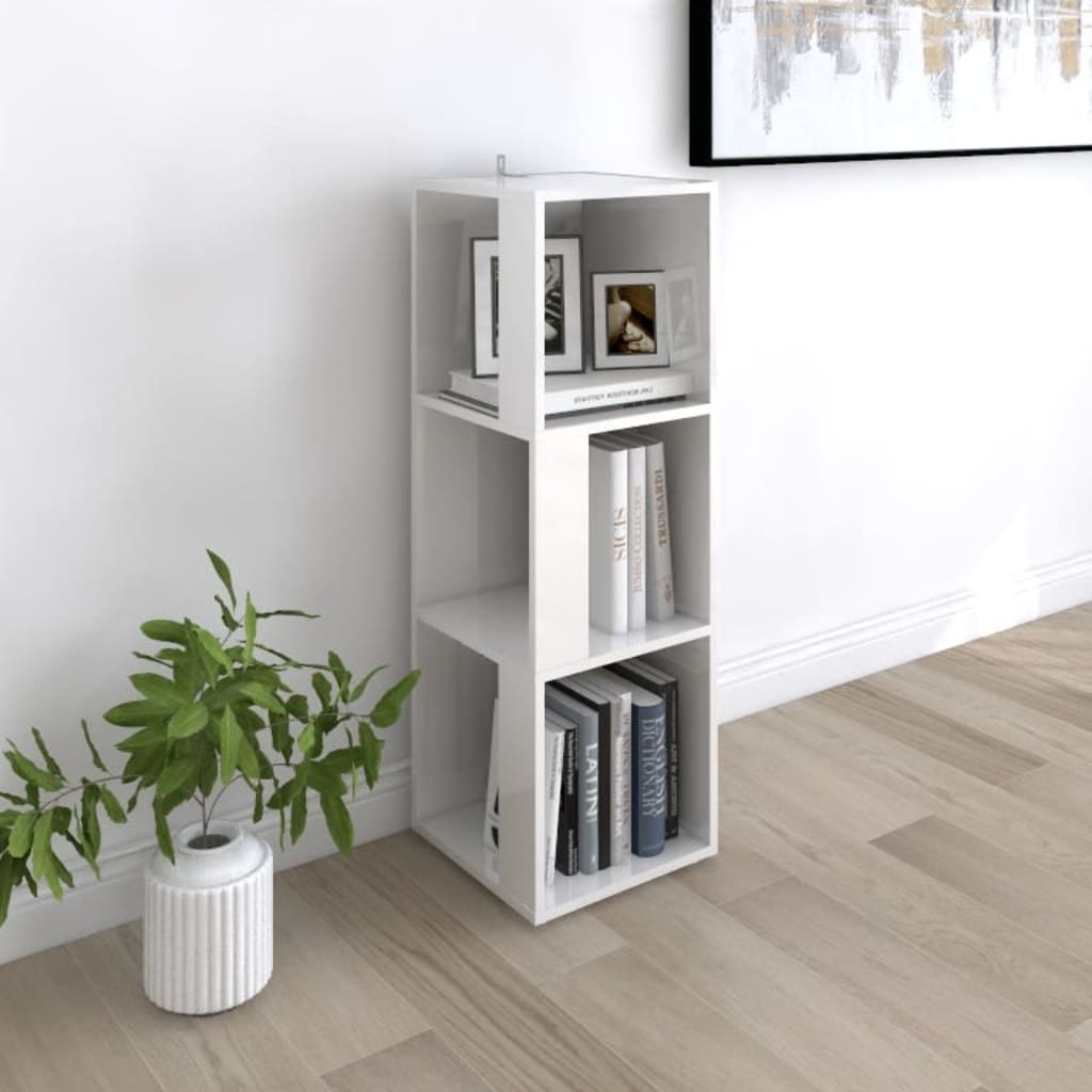 Berkfield Corner Cabinet High Gloss White 33x33x100 cm Engineered Wood