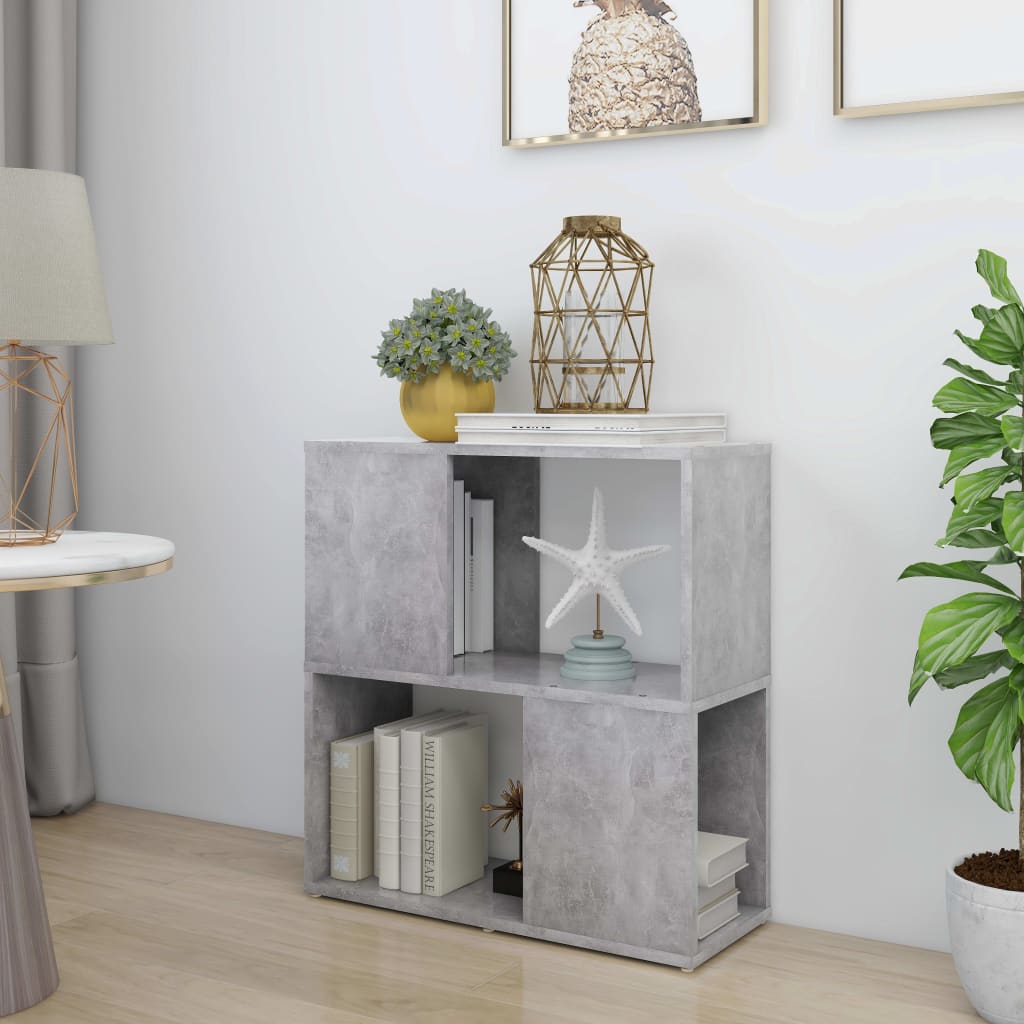Berkfield Book Cabinet Concrete Grey 60x24x63 cm Engineered Wood