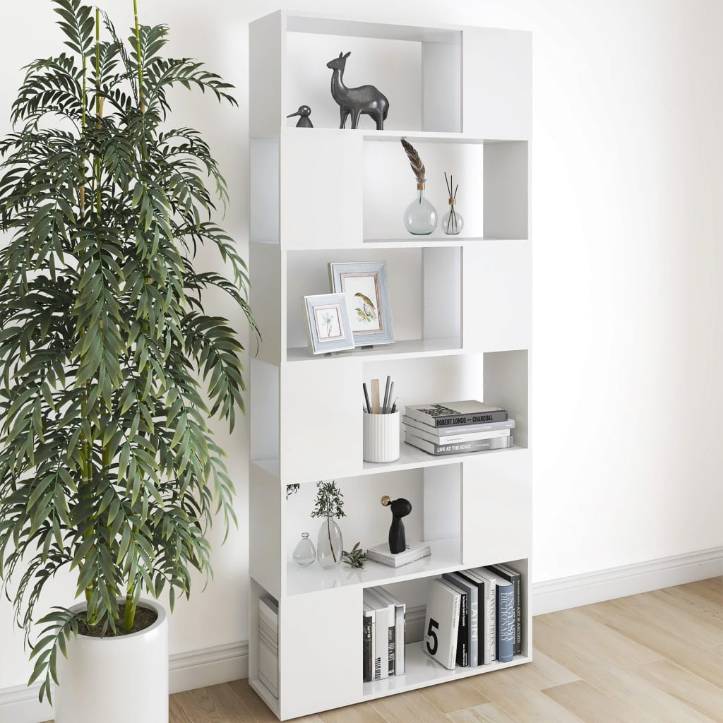 Berkfield Book Cabinet Room Divider White 80x24x186 cm Engineered Wood