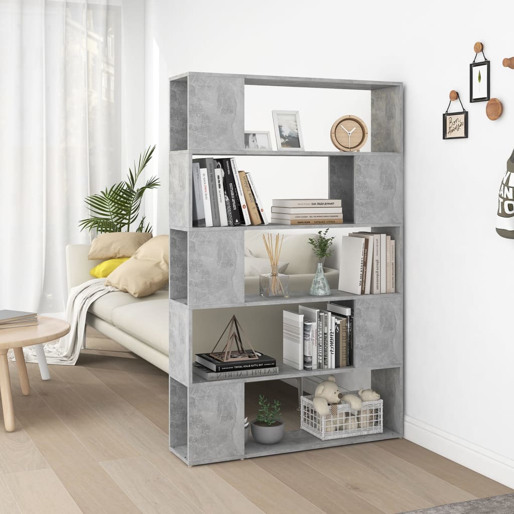 Berkfield Book Cabinet Room Divider Concrete Grey 100x24x155 cm Engineered Wood