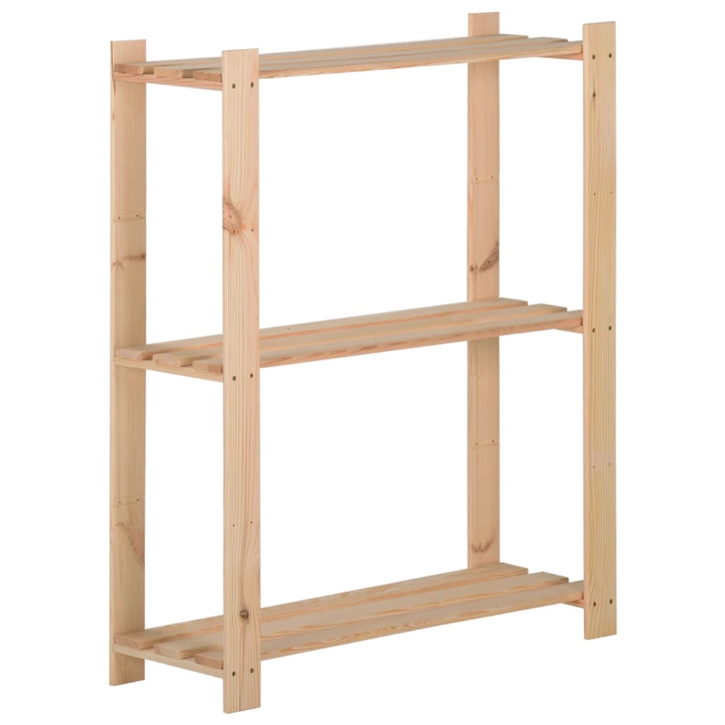 Berkfield 3-Tier Storage Rack 60x28.5x90 cm Solid Pinewood