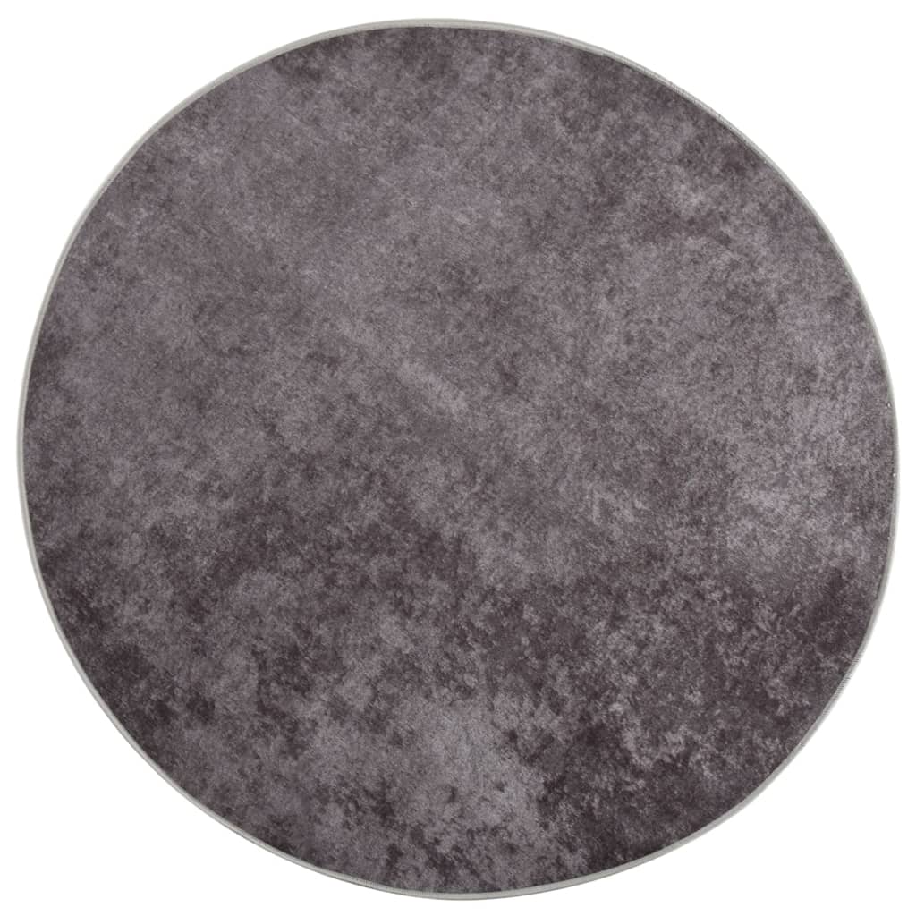 Berkfield Rug Washable �_�_�__120 cm Grey Anti Slip