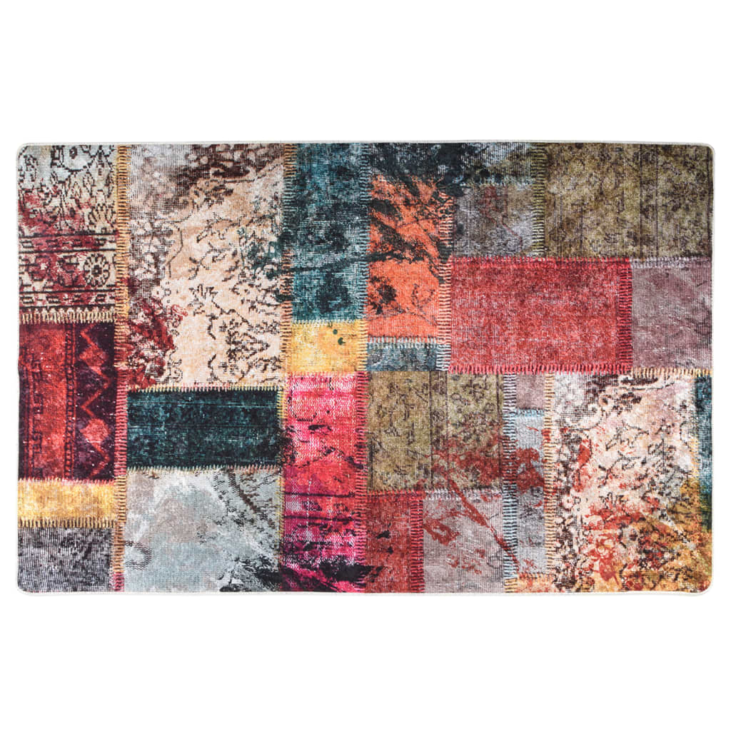 Berkfield Rug Washable Patchwork 80x150 cm Multicolour Anti Slip