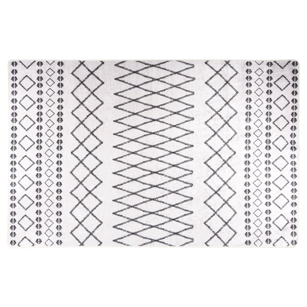Berkfield Rug Washable 80x150 cm Black and White Anti Slip
