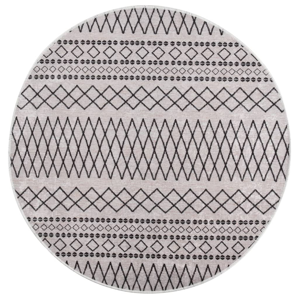 Berkfield Rug Washable �_�_�__120 cm Black and White Anti Slip