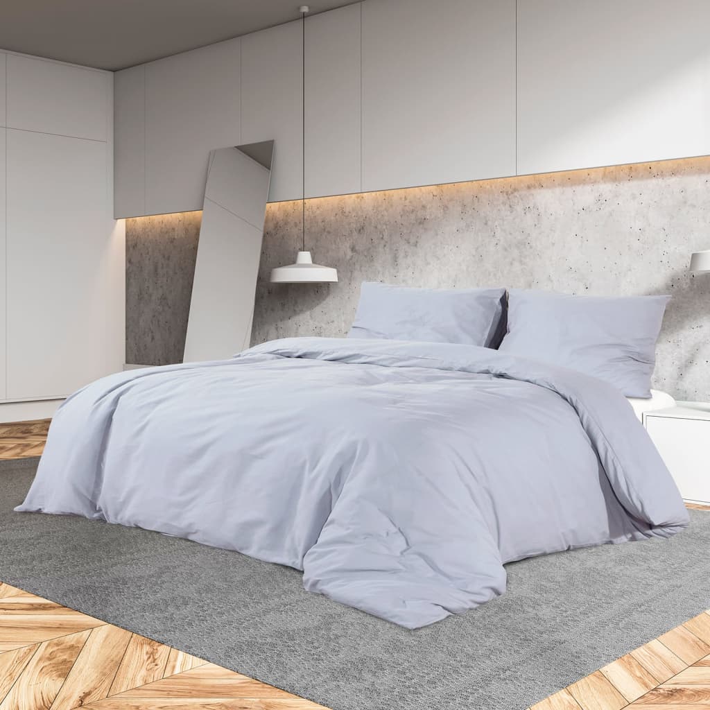 Berkfield Duvet Cover Set Grey 140x200 cm Light-weight Microfiber