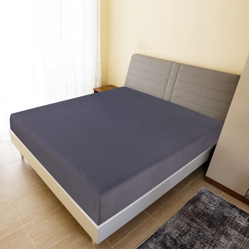 Berkfield Jersey Fitted Sheet Anthracite 100x200 cm Cotton