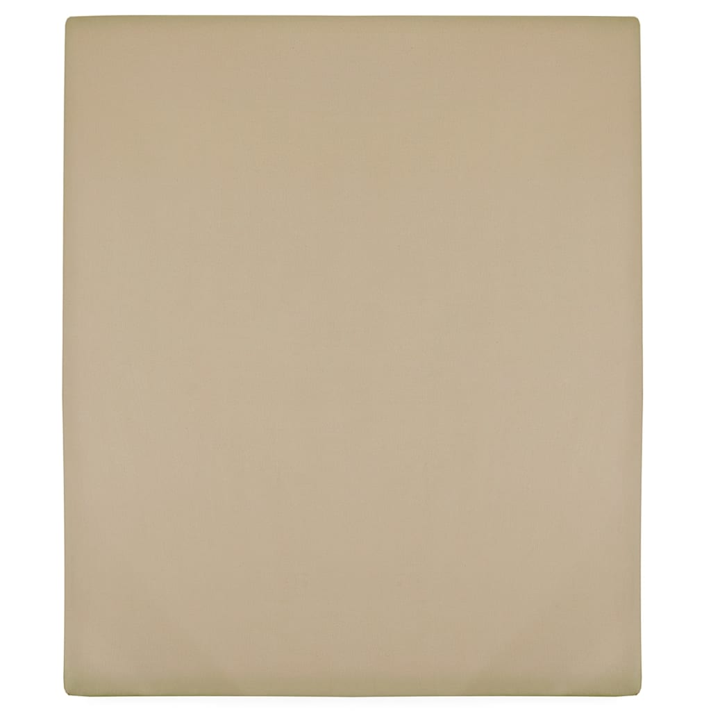 Berkfield Jersey Fitted Sheet Taupe 180x200 cm Cotton