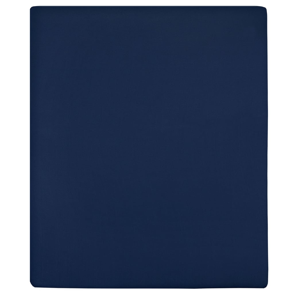 Berkfield Jersey Fitted Sheets 2 pcs Navy Blue 180x200 cm Cotton