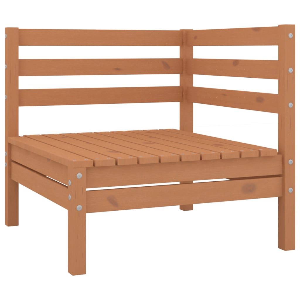 Berkfield Garden Corner Sofa Honey Brown Solid Wood Pine