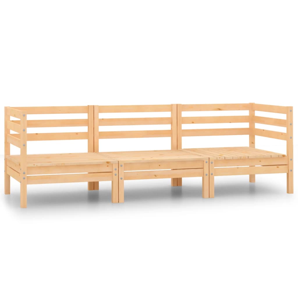 Berkfield 3 Piece Garden Lounge Set Solid Pinewood