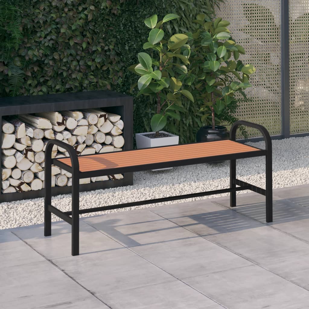 Berkfield Garden Bench 124.5 cm Steel and WPC Brown and Black