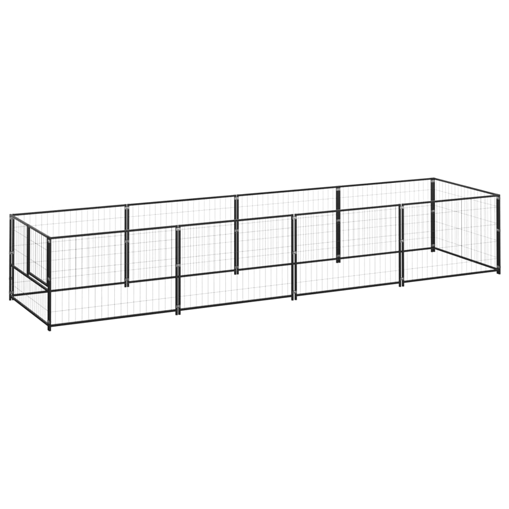 Berkfield Dog Kennel Black 4 m�__ Steel
