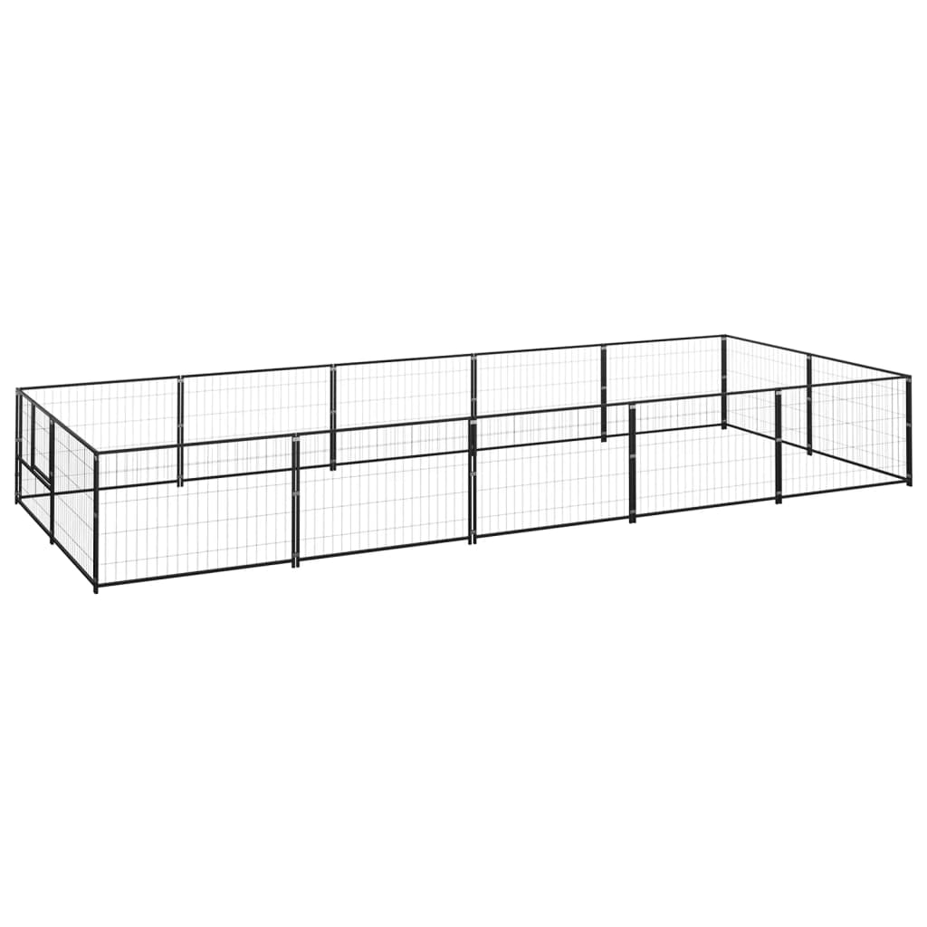 Berkfield Dog Kennel Black 10 m�__ Steel