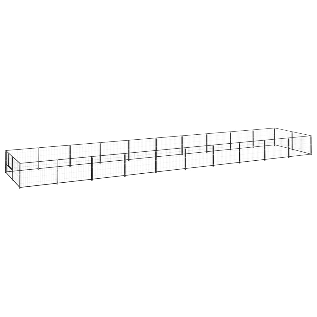 Berkfield Dog Kennel Black 20 m�__ Steel
