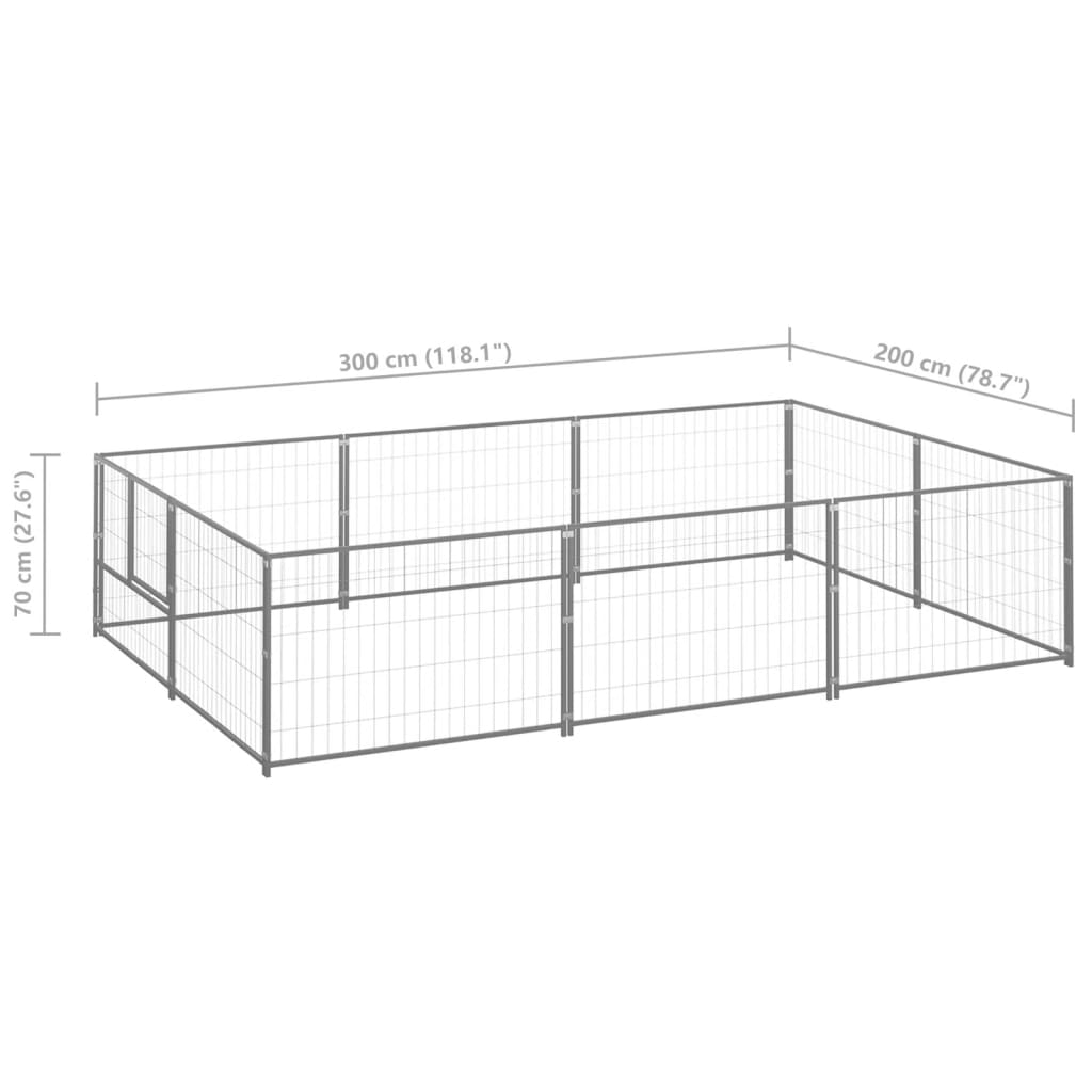 Berkfield Dog Kennel Silver 6 m�__ Steel